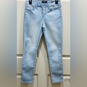 Nine West Jeans Gramercy Skinny Ankle Light Wash Pinstripe Denim Blue Jeans SZ 4